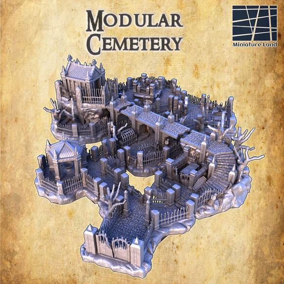 Modular Cemetery DND Tabletop Terrain